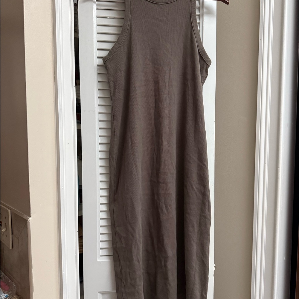 H&M Sleeveless Maxi Dress in Taupe Brown